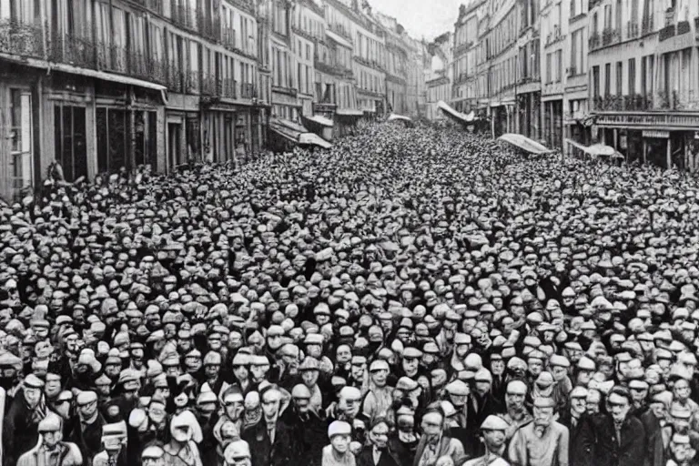 Image similar to Where's Waldo in 1940s france