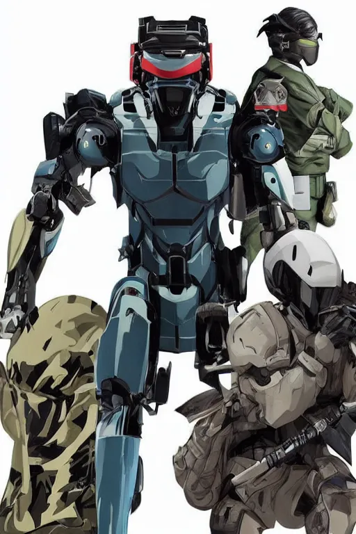 Image similar to ranger power colored mecha ninja mask helmet metal gear solid training suit swat commando snyder zack and swanland raymond and pennington bruce