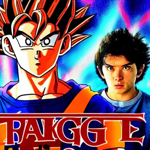 Image similar to goku as a teenage character in stranger things, 8 0 s style, live action, 4 k