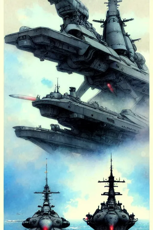 Image similar to (((((2050s Space Battleship Yamato . muted colors.))))) by Jean-Baptiste Monge !!!!!!!!!!!!!!!!!!!!!!!!!!!