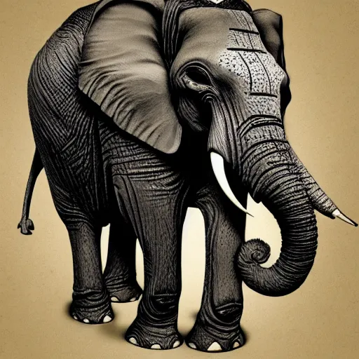 Prompt: an elephant in the style of h. r giger