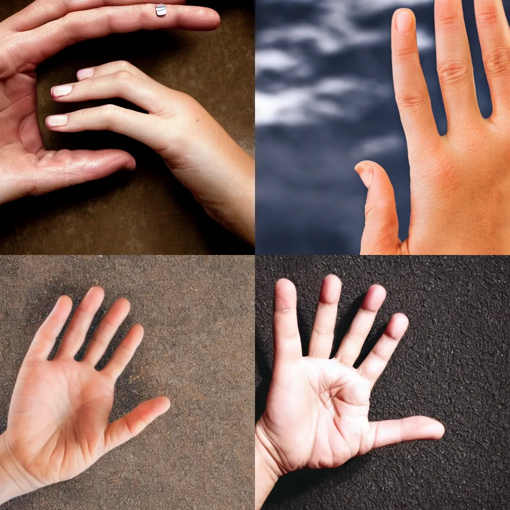 Prompt: A Hand with 5 Fingers