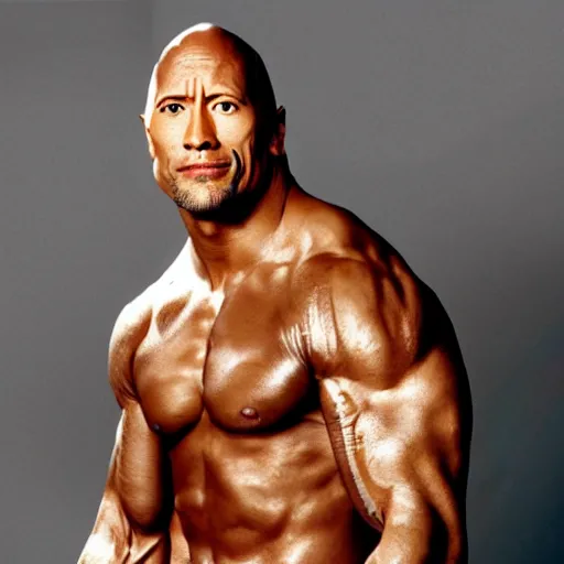 Prompt: photo of Dwayne Johnson no muscle, extremely skinny, anorexia