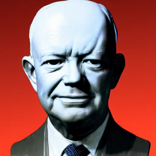 Image similar to a bust of Eisenhower made out of jelly