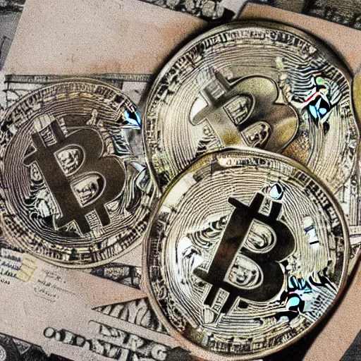 Prompt: an ancient drawing of a bitcoin