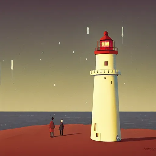 Image similar to lighthouse by simon stahlenhag