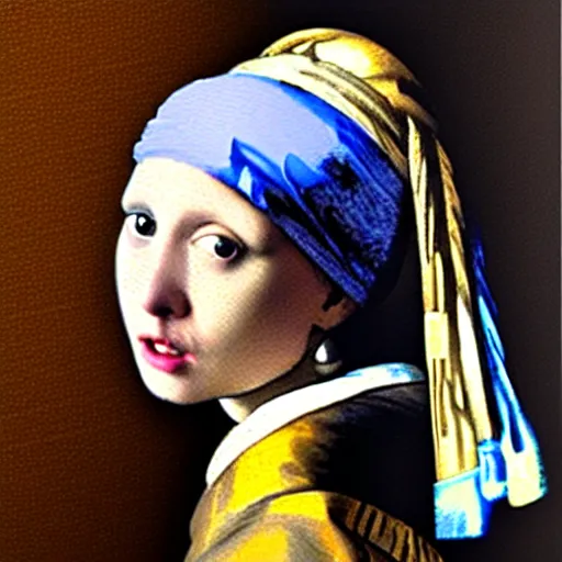 Image similar to girl with a pearl earring with the face of donal trump