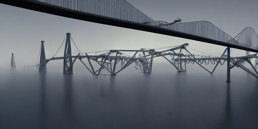 Image similar to a big bridge, 3 d octane render, epic lighting, 8 k, by goro fujita