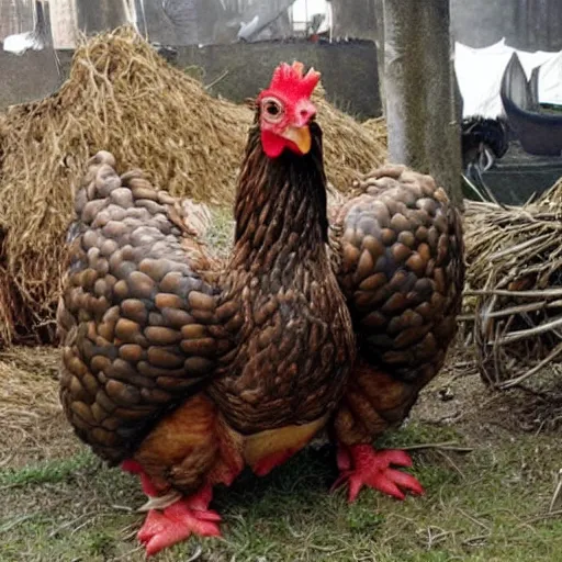 Image similar to giant chicken bred for war