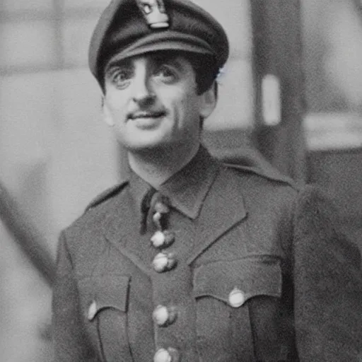 Prompt: Richard Hammond as a officer during WW2, grainy picture