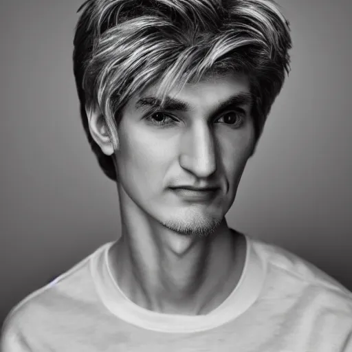 Image similar to really handsome gigachad xqc, portrait photograph : : realistic : : 1 dslr : : 1 - - quality 2