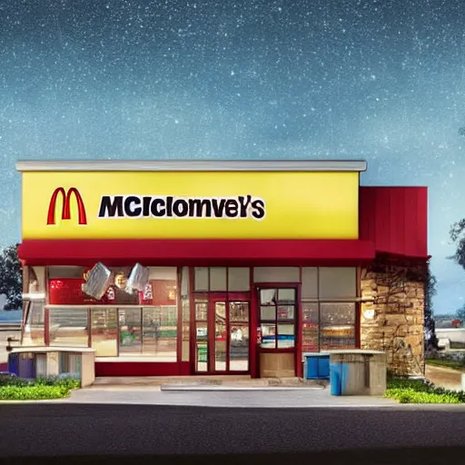 Prompt: commercial ad photo of a mcdonald's drive through in the moon starring lightyear steampunk style