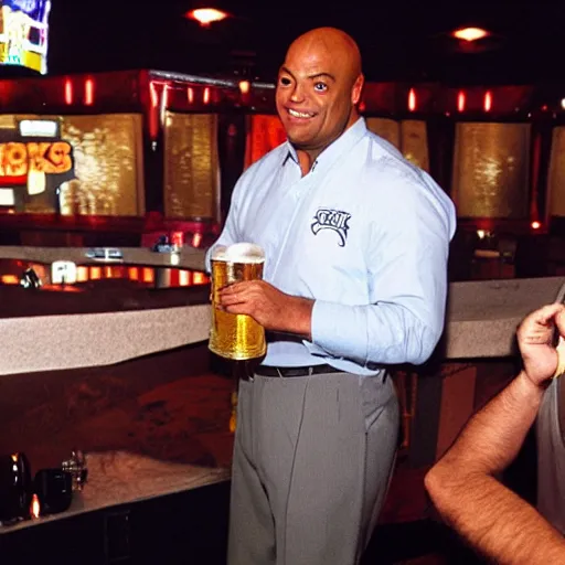 Image similar to Charles Barkley drinking a beer, Las Vegas