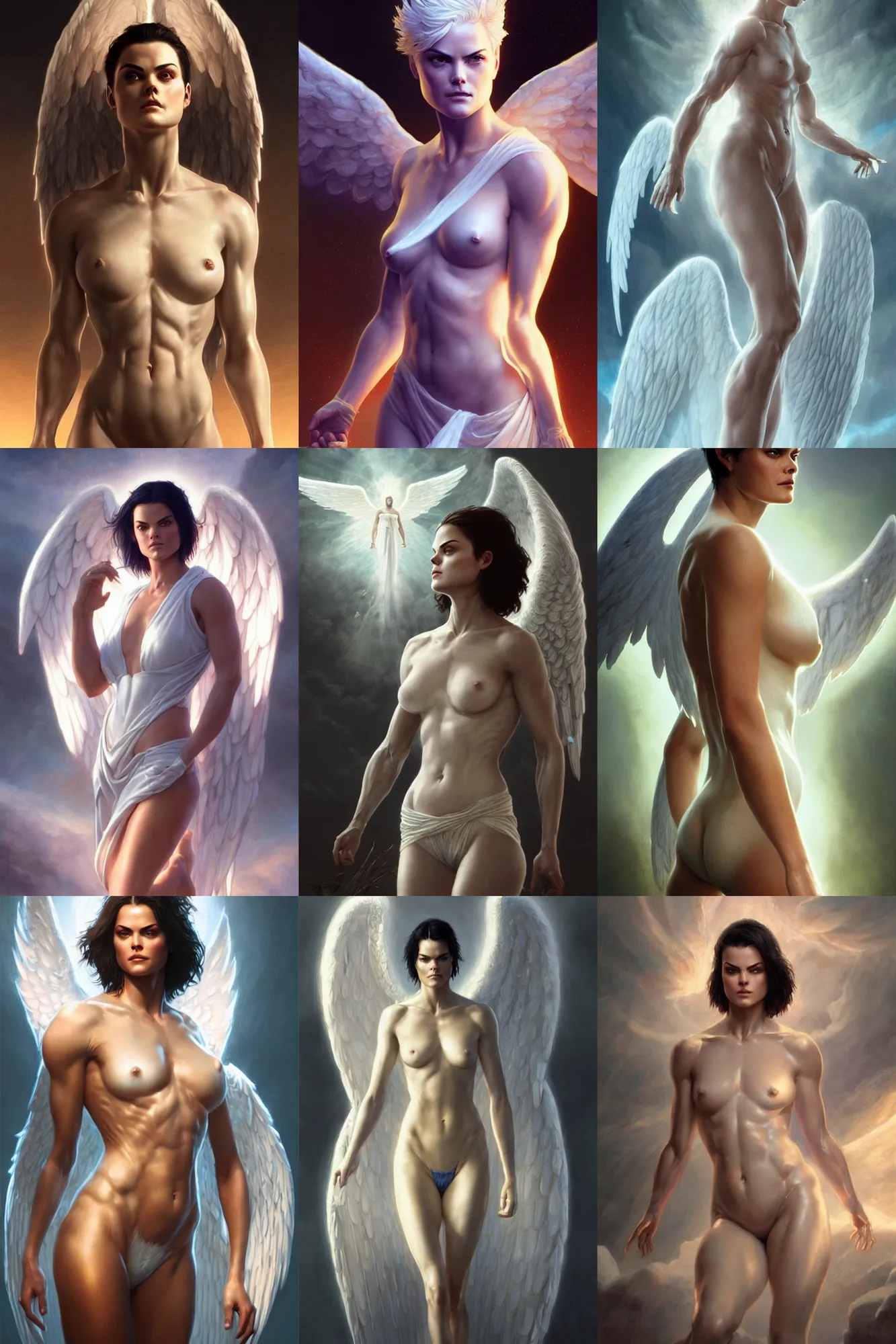 Prompt: jaimie alexander as a heavenly angel, anatomy, bathed in light, highly detailed, photorealistic, artstation, smooth, sharp focus, illustration, disrobed, unreal engine 5, 8 k, art by artgerm and greg rutkowski and edgar maxence