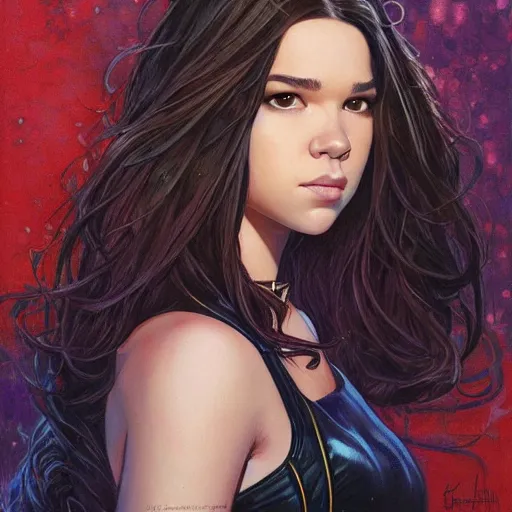 Prompt: Hailee Steinfeld as Kate Bishop (Marvel) by Karol Bak, Lisa James and jeremiah ketner