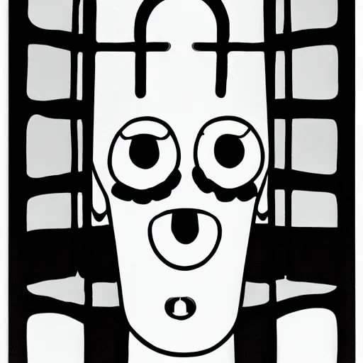 Image similar to symmetrical human portrait of marge simpson, grainy high contrast black and white photography photo print ilford warm tone