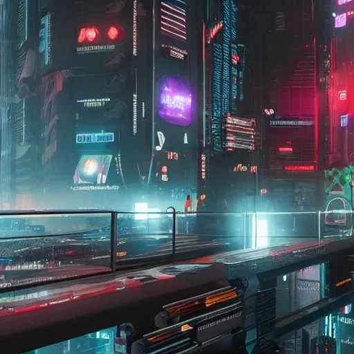 Prompt: cyberpunk, 8 k, unreal engine, hd, 3 d