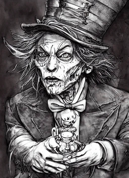 evil mad hatter drawing
