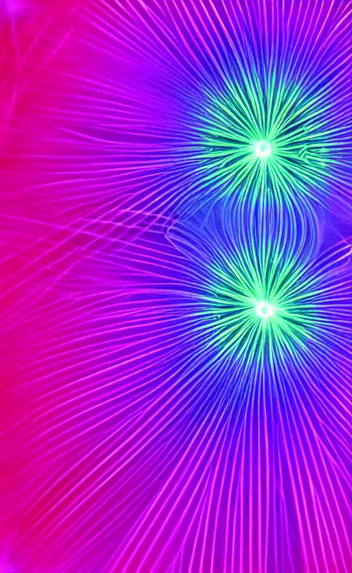 Prompt: beautiful pictures of ultraviolet induced fluorescence in flowers blossom, in radial symmetrical structure, ultraviolet photography, 8 k, behance hd