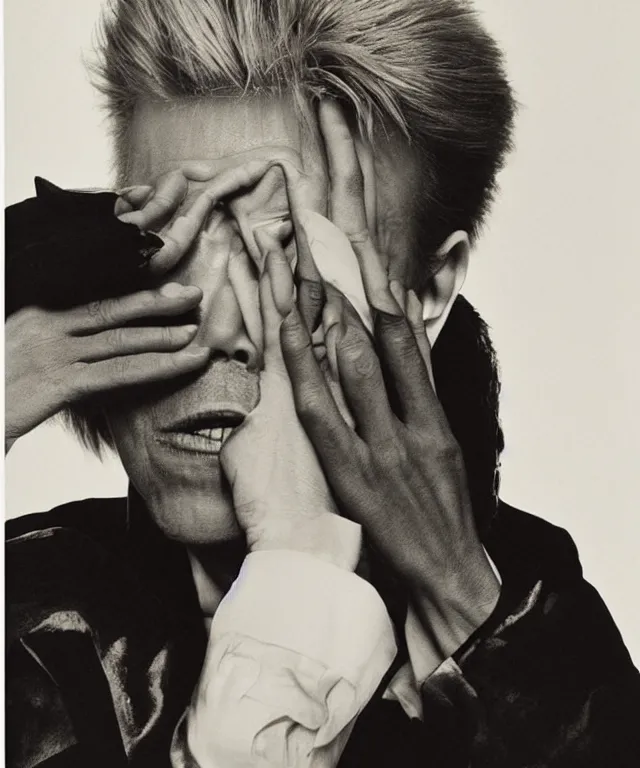 Image similar to a color photograph of david bowie, by carrie mae weems, intense, bold, exaggerated, overblown, hyperrealistic, ultra sharp, extra details, ultra high quality, trending on pinteresst