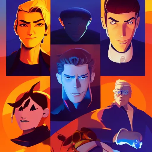 Image similar to face icon stylized minimalist the new adventures of johnny quest, loftis, cory behance hd by jesper ejsing, by rhads, makoto shinkai and lois van baarle, ilya kuvshinov, rossdraws global illumination