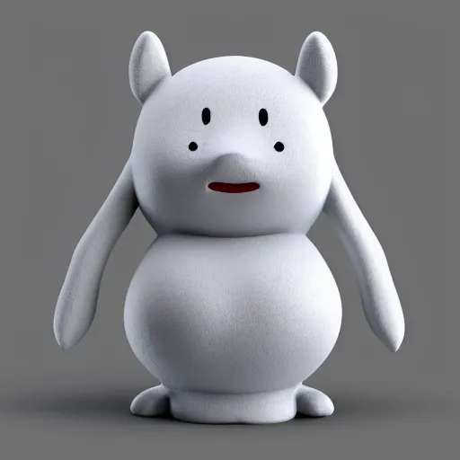 Image similar to 3 d model, moomin doll, by takashi murakami, octane render