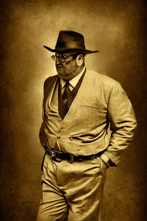 Image similar to bowser, portrait, full body, symmetrical features, silver iodide, 1 8 8 0 photograph, sepia tone, aged paper, sergio leone, master prime lenses, cinematic