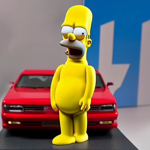 Image similar to Homer simpson as action figure, Mattel, studio product photography, professional, detailed, f/8.0