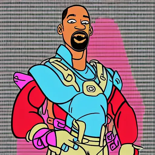 Image similar to Will Smith Will Smith Will Smith cosplay as Homer Simpson, cartoon drawing, detailed digital art, colourful masterpiece beautiful beautiful beautiful