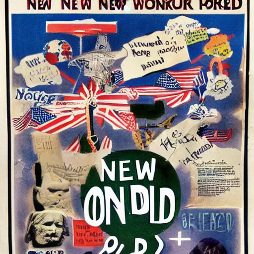 Image similar to a parody of new world order called a new word order about vocabulary, poster