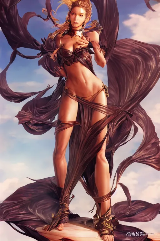 Image similar to The model Gisele Bündchen in a blade and soul spinoff artbook rendered by the artist Taran Fiddler, Joe Madureira,Nadezhda Tikhomirova, Jiyun Chae, Lê Long, trending on Artstation by Hyung tae Kim, artbook, Stanley Artgerm Lau, WLOP, Rossdraws , James Gurney