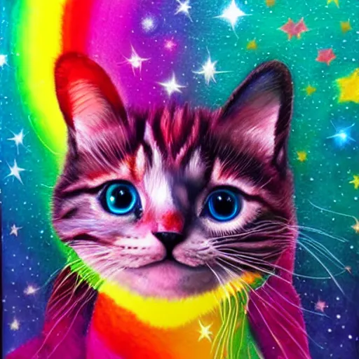 Prompt: rainbow cosmic kitten