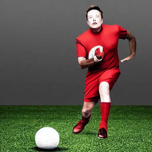 Prompt: elon musk playing football, photography, realistic, 8 k, award winning photography
