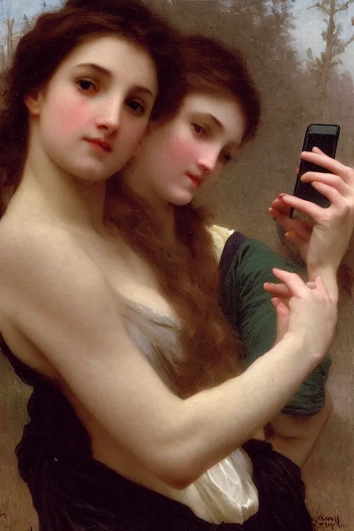 Image similar to iphone selfie by bouguereau