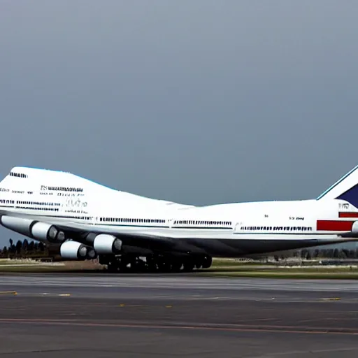 Image similar to a photo of a 747 that looks like a whale