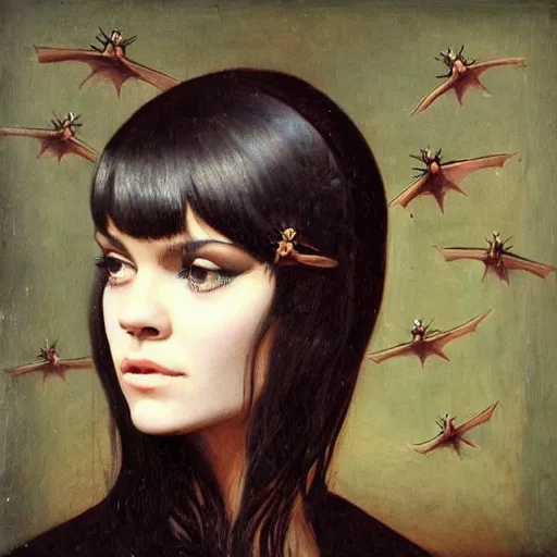 Prompt: a renaissance style painting of the musician bat for lashes