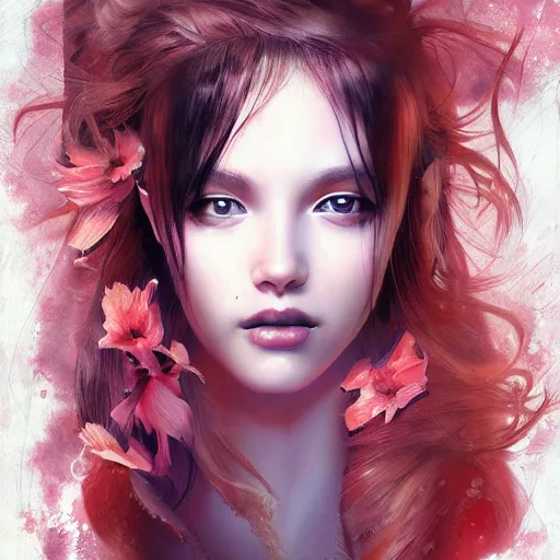Prompt: beauty girl, illustratio, by christophe_young