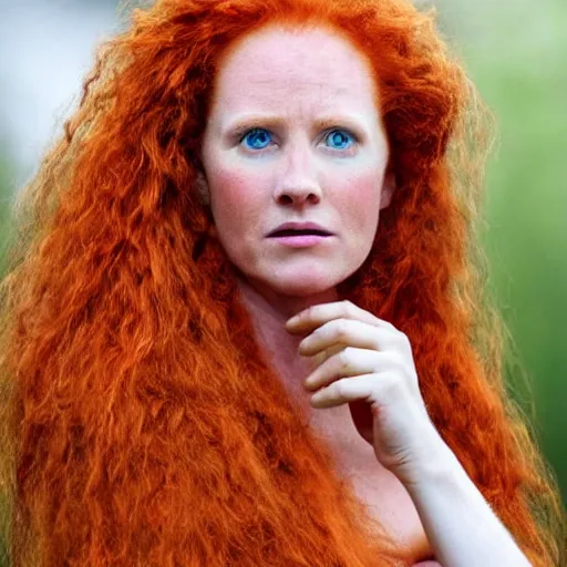 Prompt: if mother nature was a real female with ginger hair