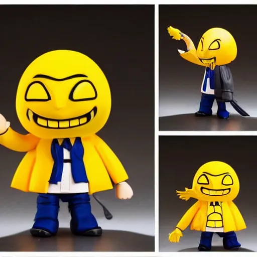 Image similar to korosensei from ansatsu kyoushitsu, actionfigure, product shoot, studio lighting