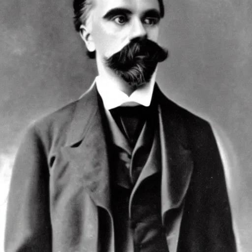 Image similar to wedding photography, friedrich nietzsche posing for his portrait photo