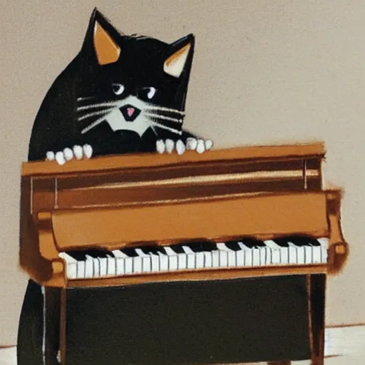 Image similar to cat playing piano