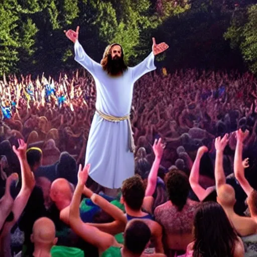 Image similar to jesus on a rave