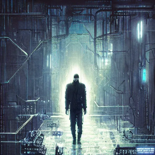 Prompt: neuromancer, painted by seb mckinnon, high detail, dramatic light, digital art, painted by greg rutkowski, promotional movie posterart, trending on artstation