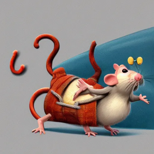 Prompt: cute rat pixar concept art