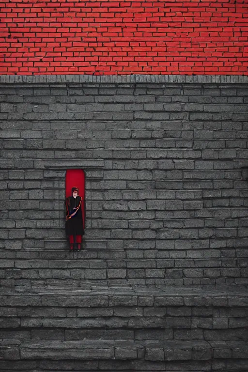 Image similar to photography by wes anderson, kremlin, red square, building with bricks, sharp focus, golden ratio, symmetry, ultra realistic, 8 k