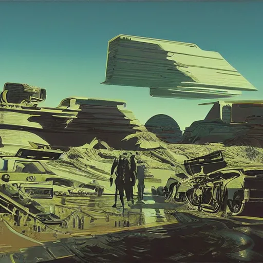 Image similar to post - apocalyptic earth by syd mead