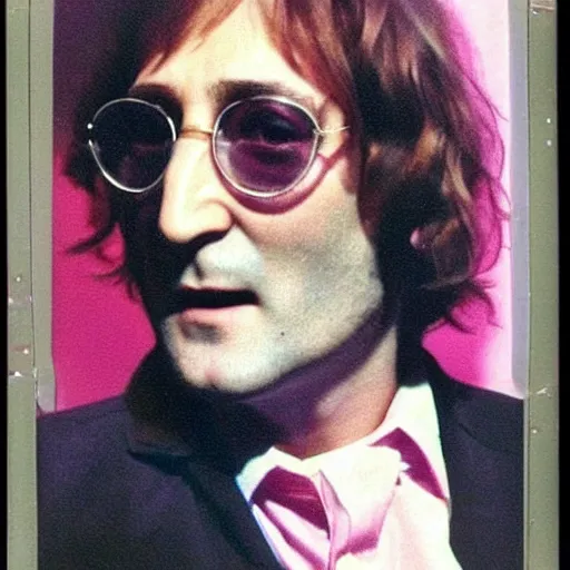 Image similar to john lennon in pink paradise, polaroid photo, perfect photo, photo pinterest, polaroid photo, perfect photo, photo pinterest