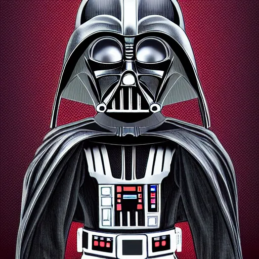 Image similar to chibi darth vader, digital art, hyper detailed, high definition