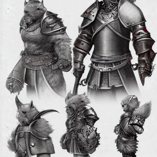 Image similar to heroic character design of anthropomorphic beaver, portrait, holy crusader medieval knight, final fantasy tactics character design, character art, pencil sketch, highly detailed, Akihiko Yoshida,