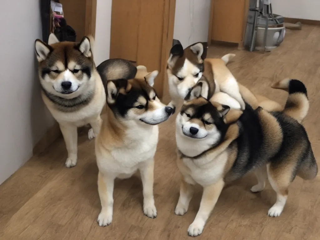 Image similar to shiba inu in the backrooms